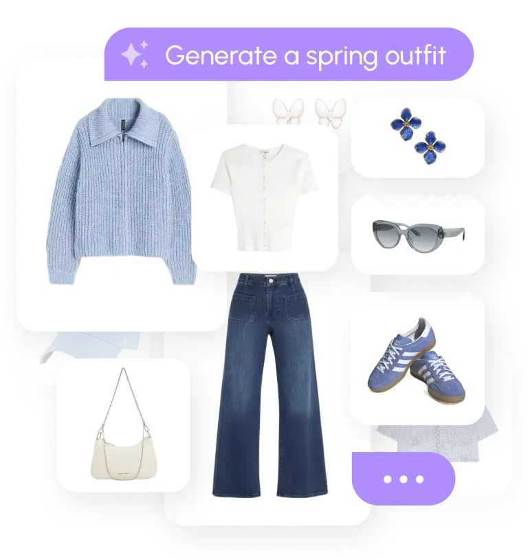 A screenshot of Popwear AI stylist help users explore favorite outfit ideas